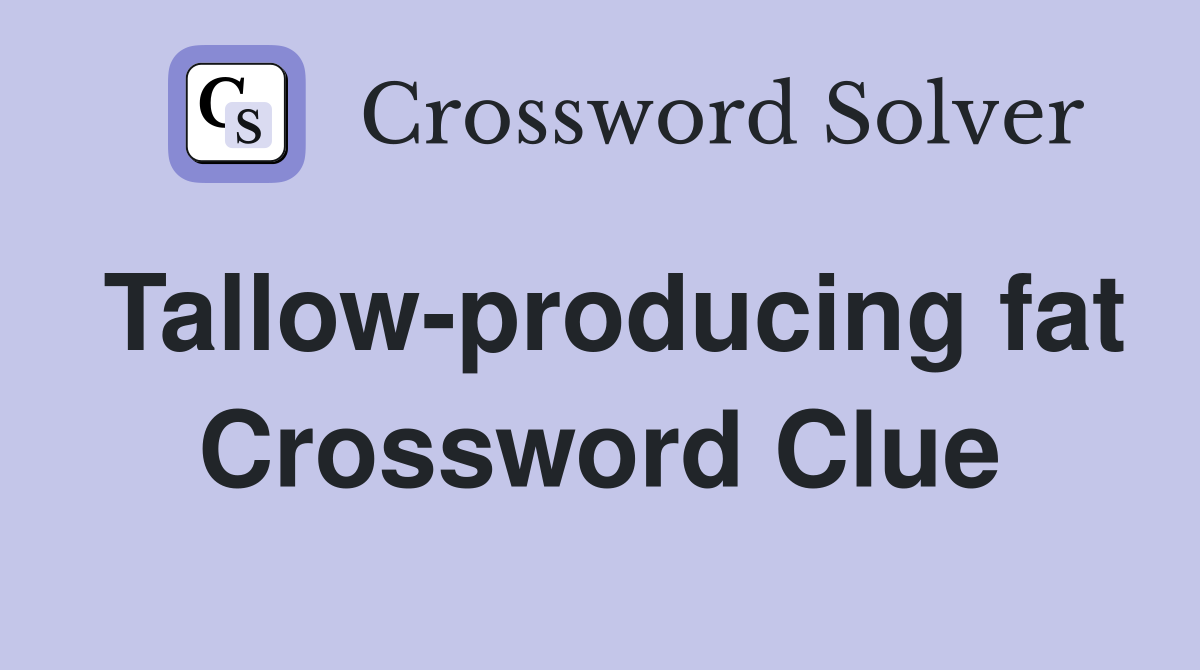 Tallow-producing fat Crossword Clue