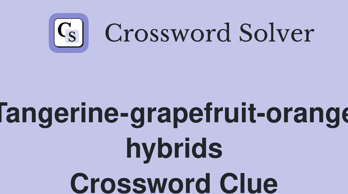 Tangerine-grapefruit-orange hybrids Crossword Clue