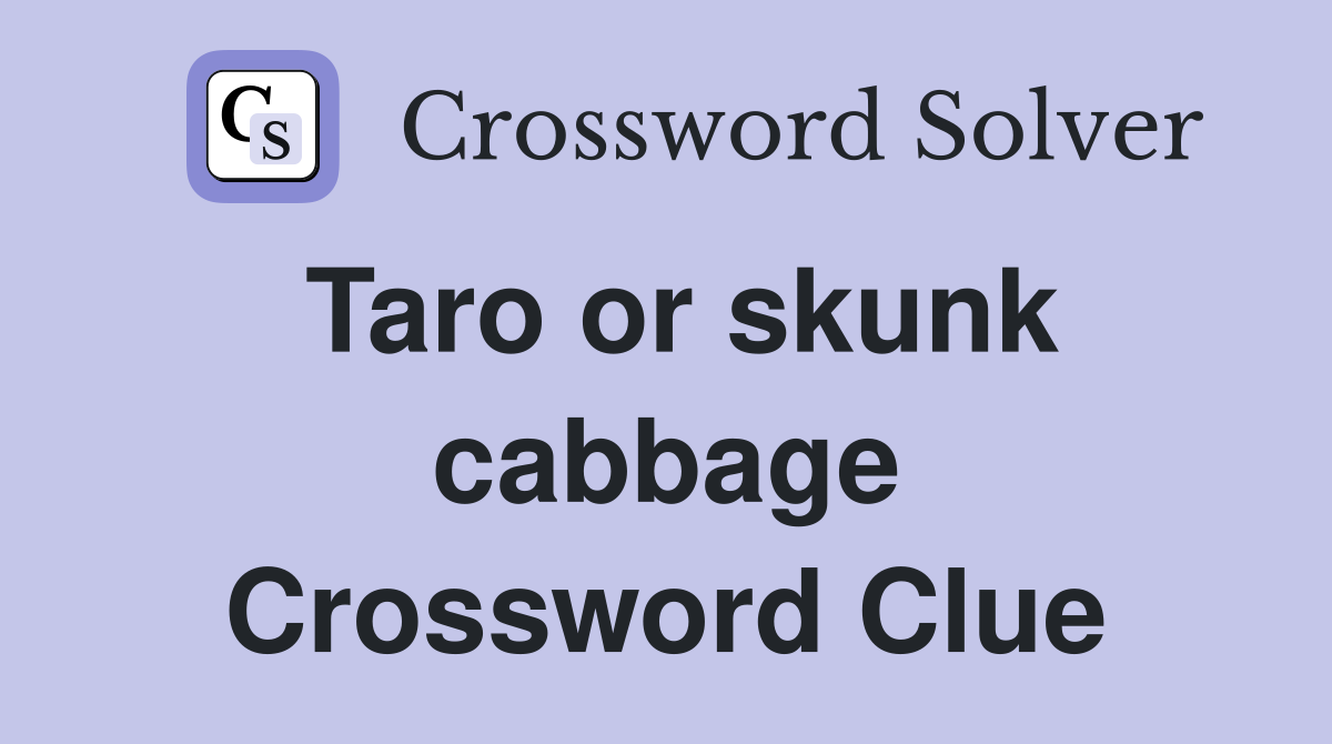 Taro or skunk cabbage Crossword Clue