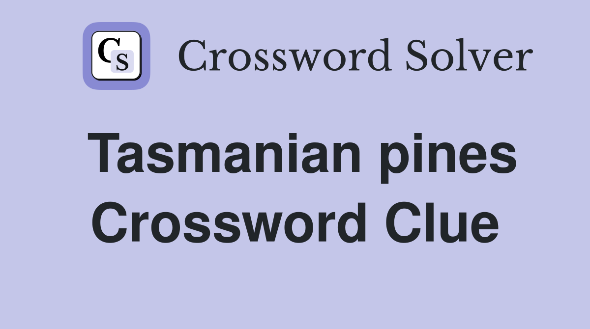 Tasmanian pines Crossword Clue