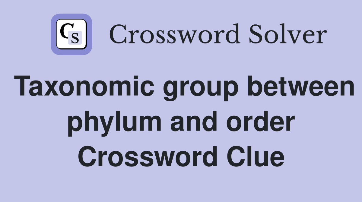 Taxonomic group between phylum and order Crossword Clue