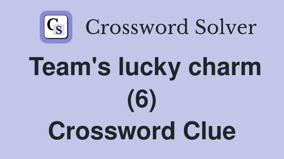 Team's lucky charm (6) Crossword Clue