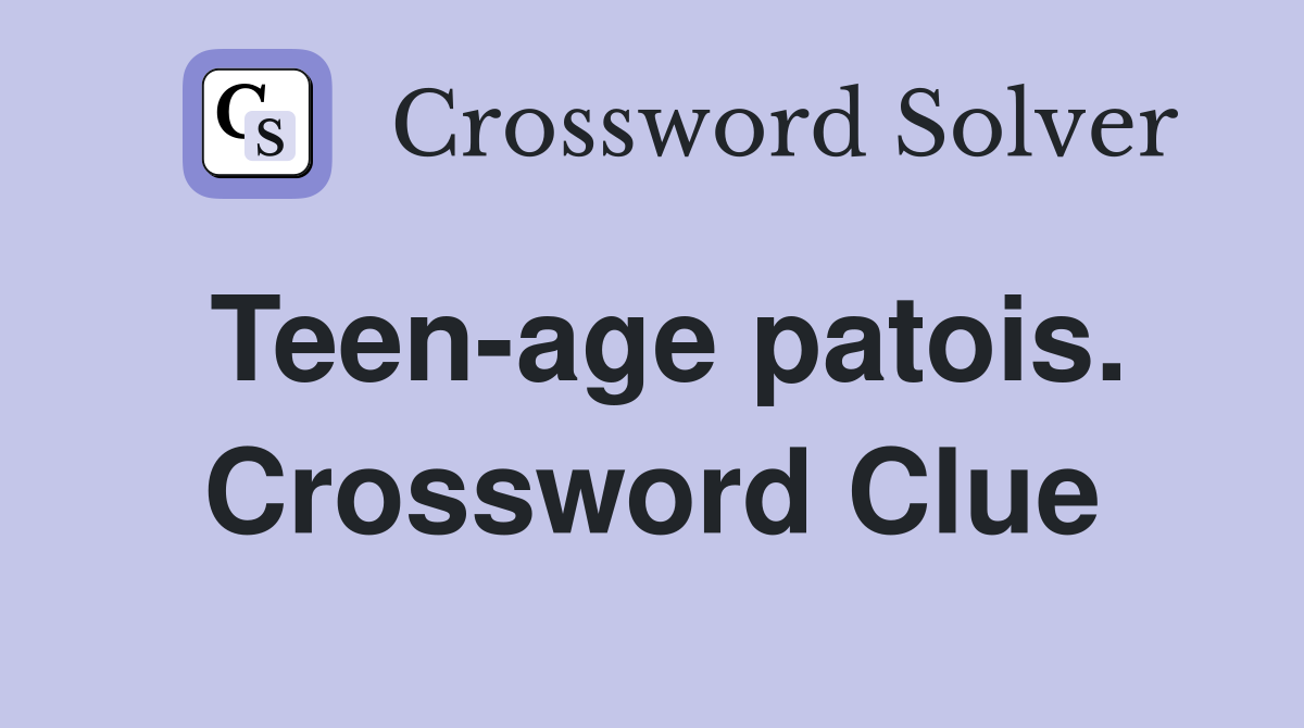 Teen-age patois. Crossword Clue