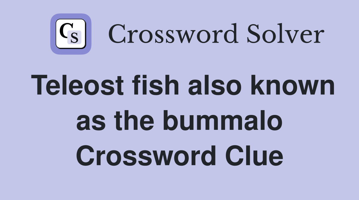 Teleost fish also known as the bummalo Crossword Clue