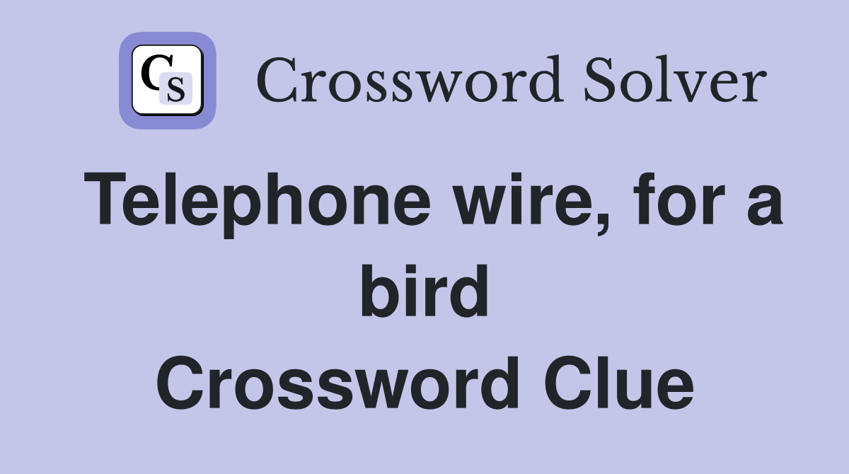 Telephone wire, for a bird Crossword Clue