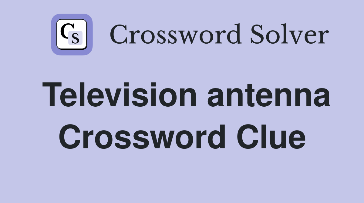 Television antenna Crossword Clue