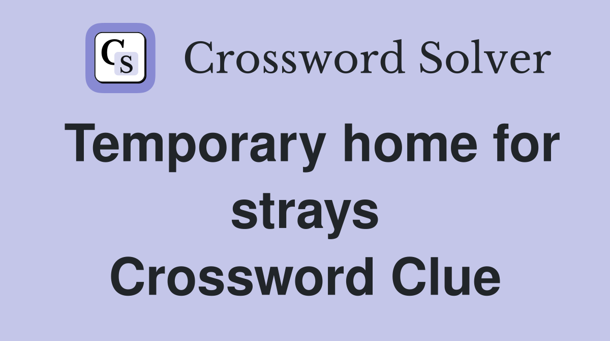 Temporary home for strays Crossword Clue