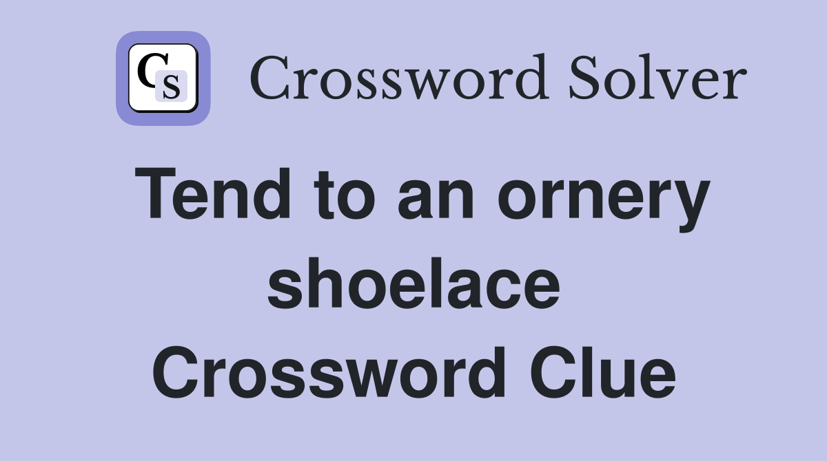 Tend to an ornery shoelace Crossword Clue