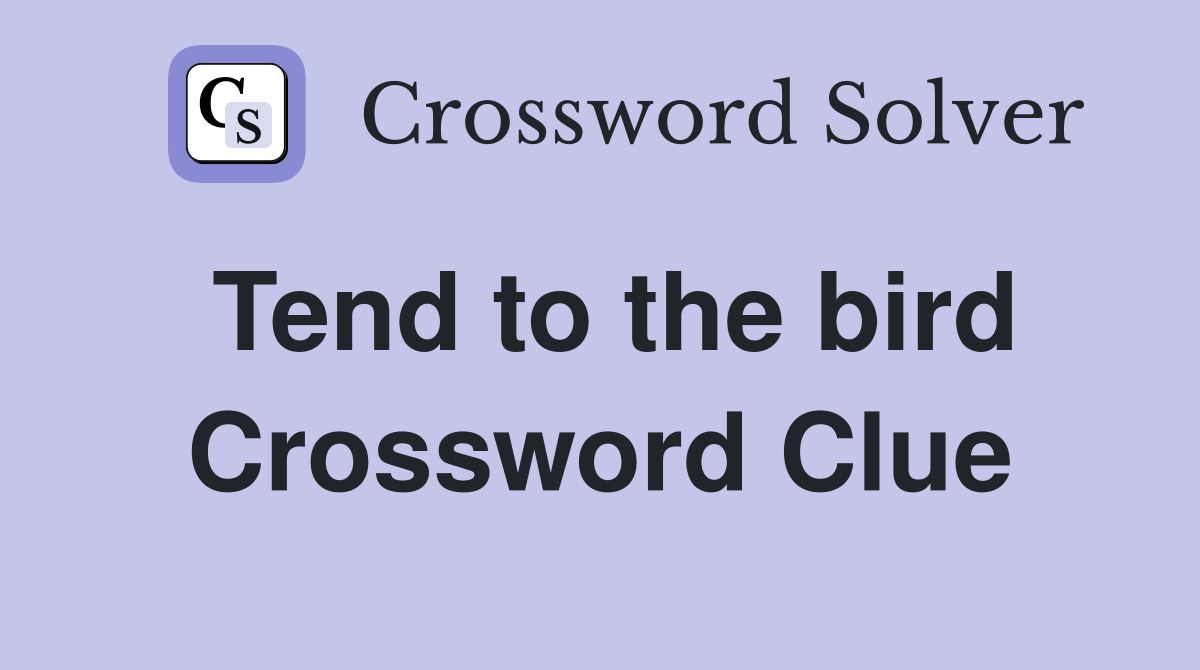 Tend to the bird Crossword Clue