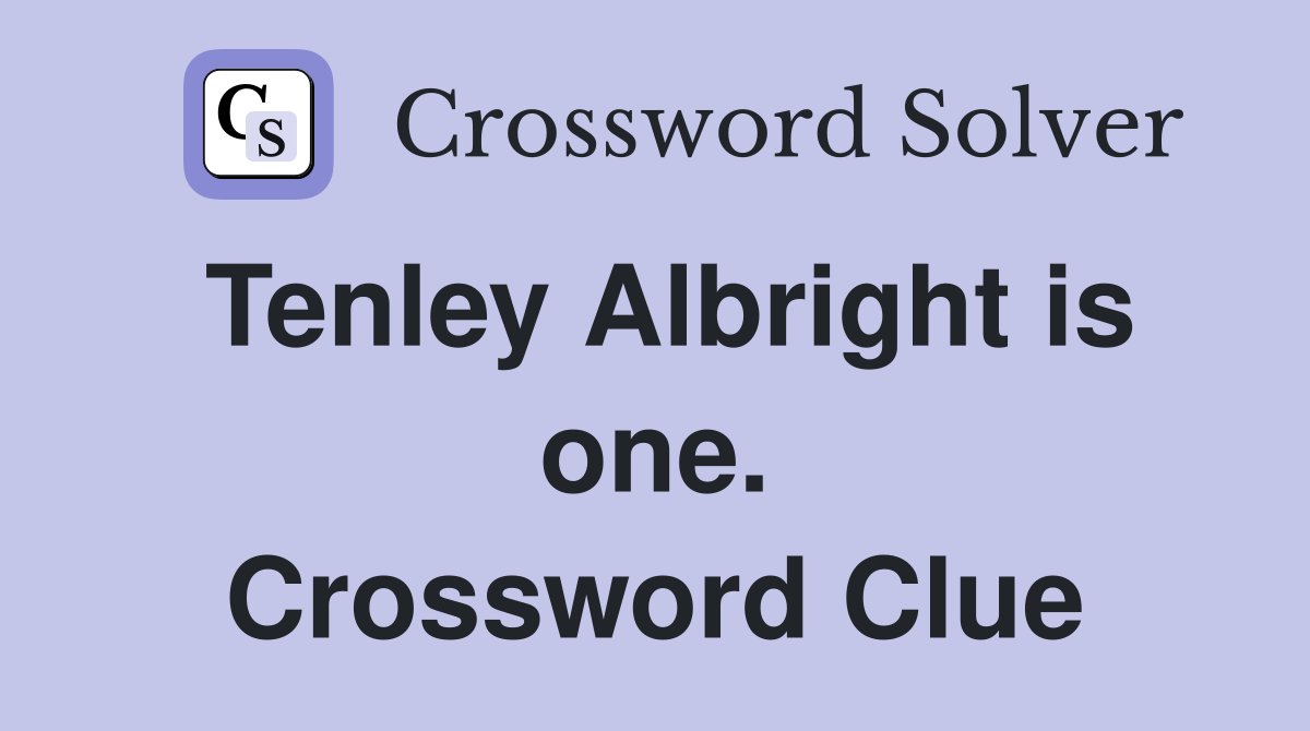 Tenley Albright is one. Crossword Clue