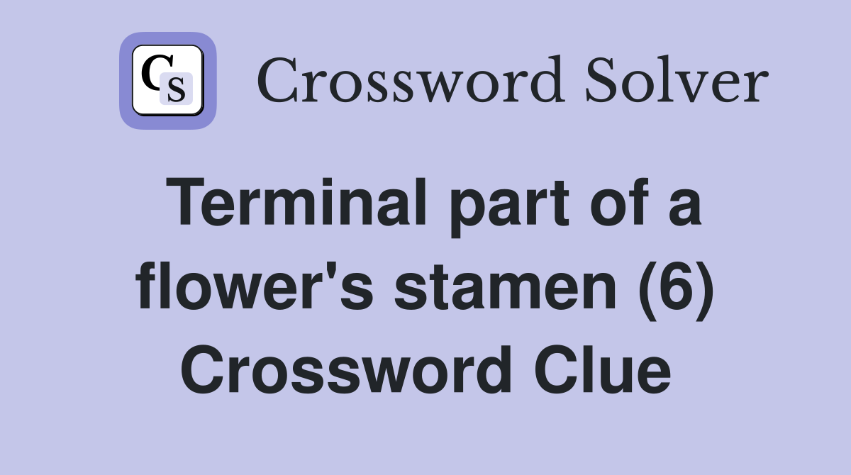 Terminal part of a flower's stamen (6) Crossword Clue