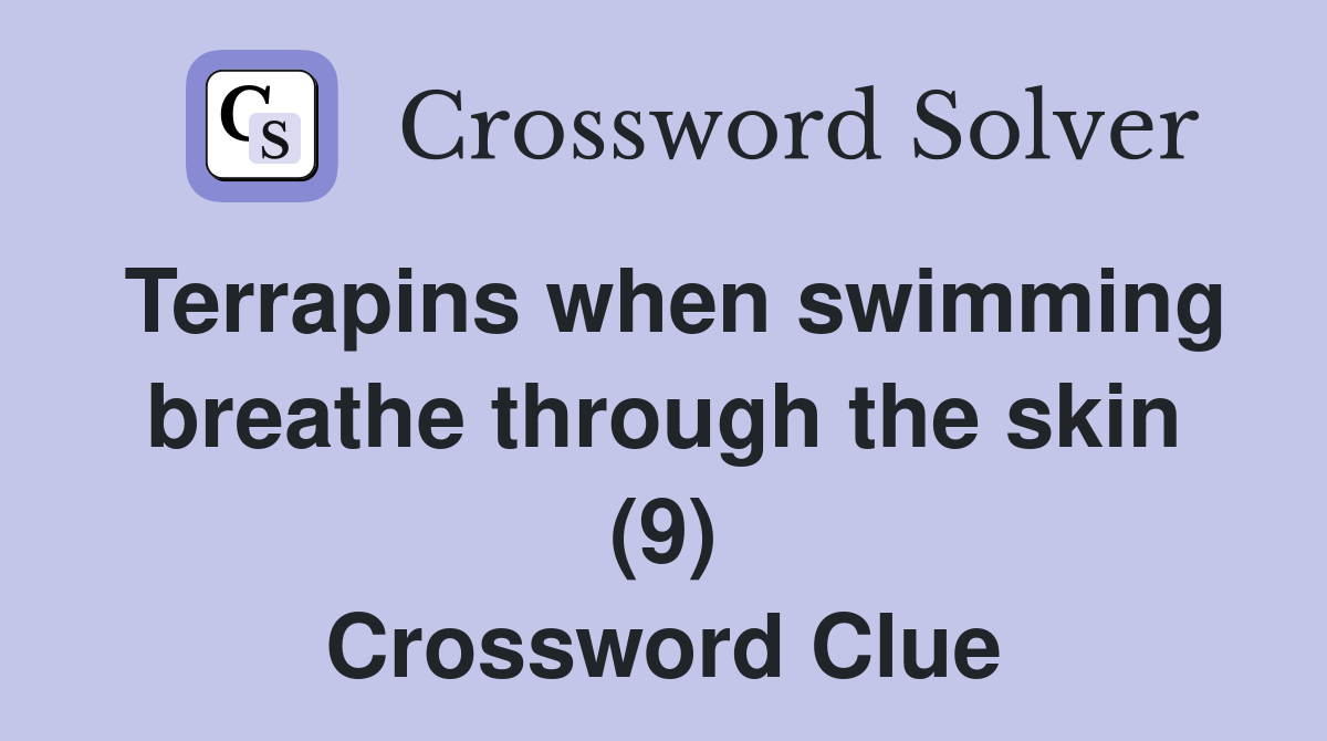 Terrapins when swimming breathe through the skin (9) Crossword Clue