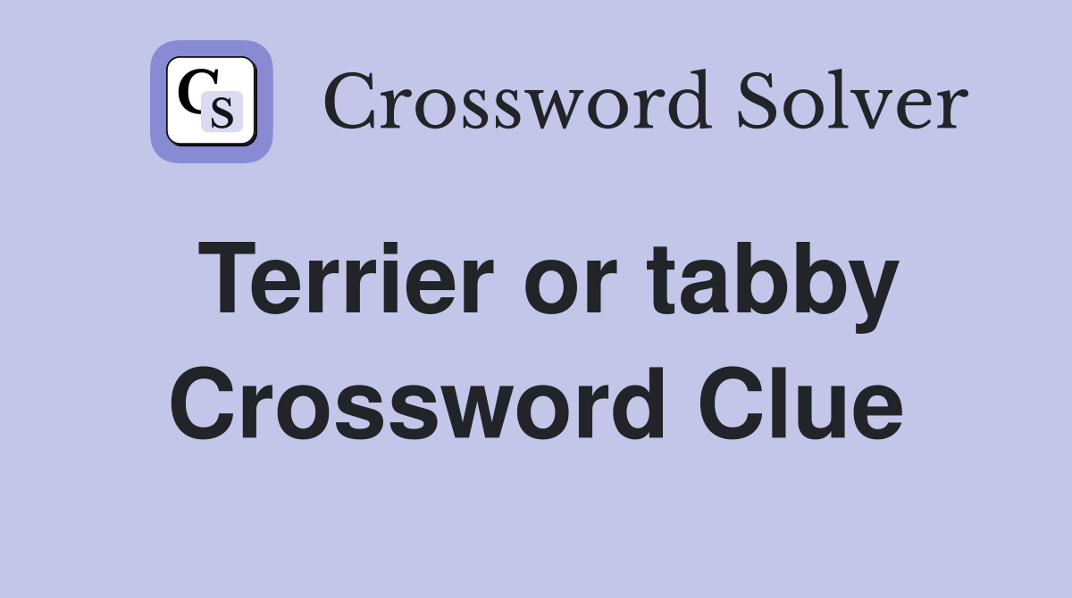 Terrier or tabby Crossword Clue