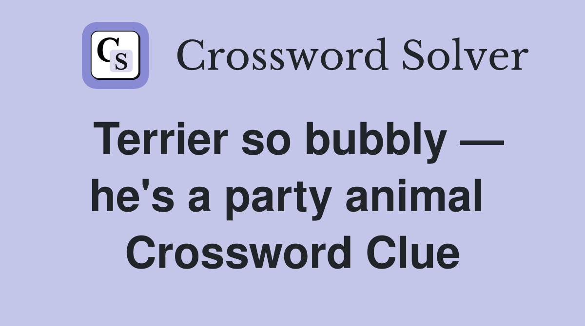 Terrier so bubbly — he's a party animal  Crossword Clue