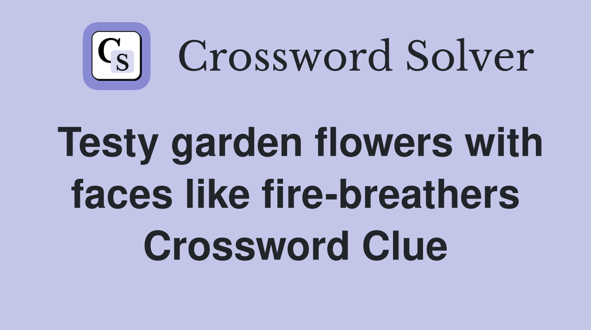 Testy garden flowers with faces like fire-breathers Crossword Clue