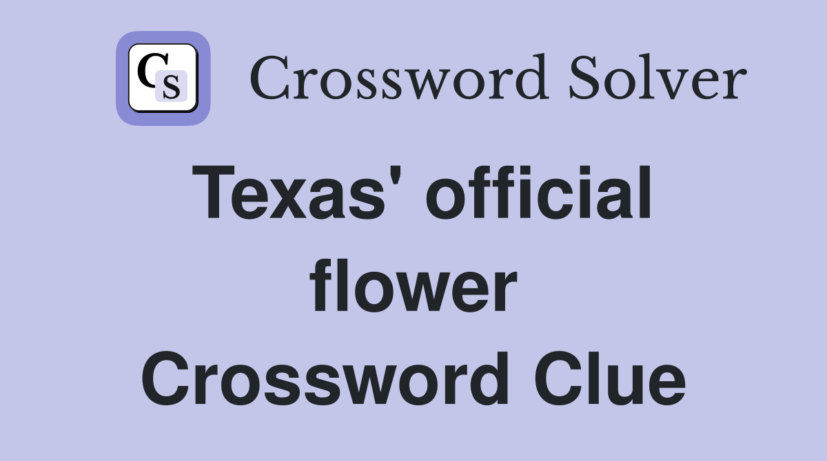 Texas' official flower Crossword Clue