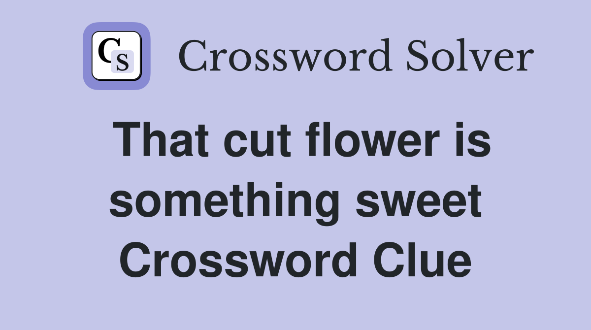 That cut flower is something sweet Crossword Clue