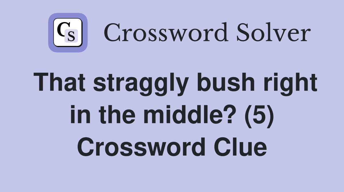 That straggly bush right in the middle? (5) Crossword Clue