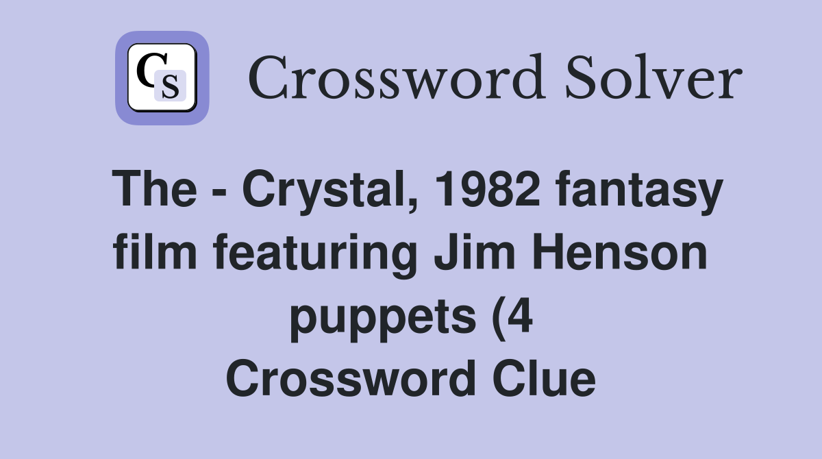 The Crystal 1982 fantasy film featuring Jim Henson puppets (4 The Crystal 1982 fantasy film featuring Jim Henson puppets (4