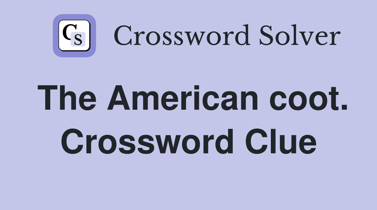 The American coot. Crossword Clue