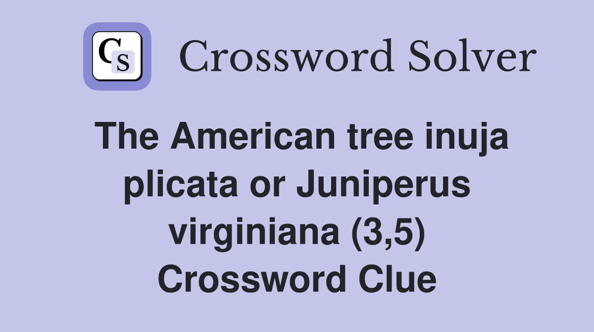 The American tree inuja plicata or Juniperus virginiana (3,5) Crossword Clue