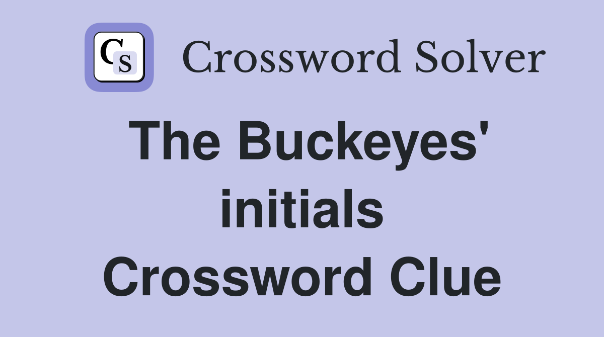 The Buckeyes' initials Crossword Clue