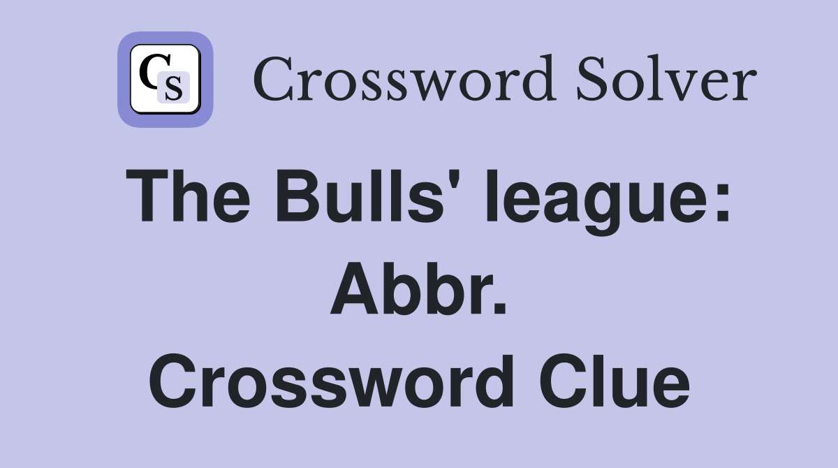 The Bulls' league: Abbr. Crossword Clue