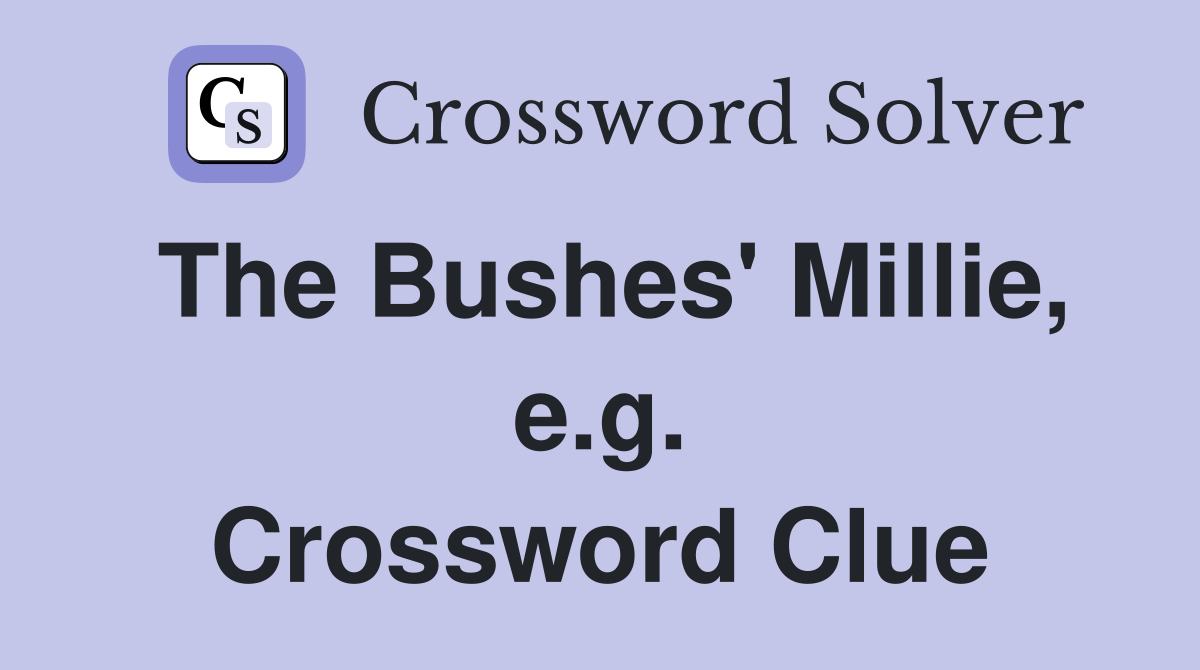 The Bushes' Millie, e.g. Crossword Clue