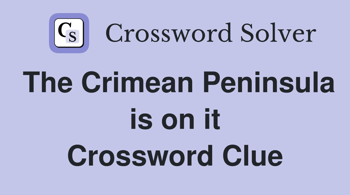 The Crimean Peninsula is on it Crossword Clue