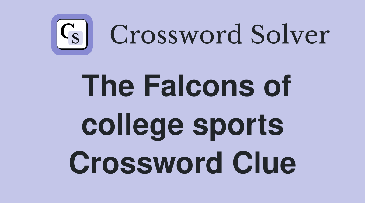 The Falcons of college sports Crossword Clue