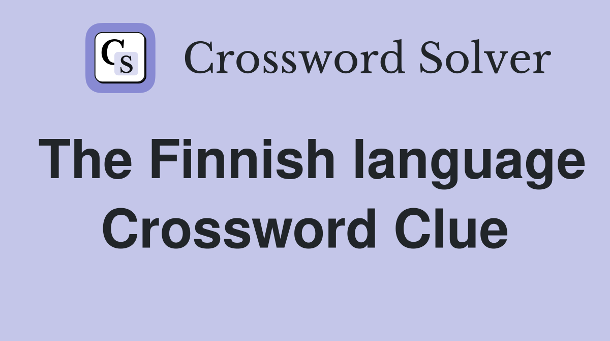 The Finnish language Crossword Clue