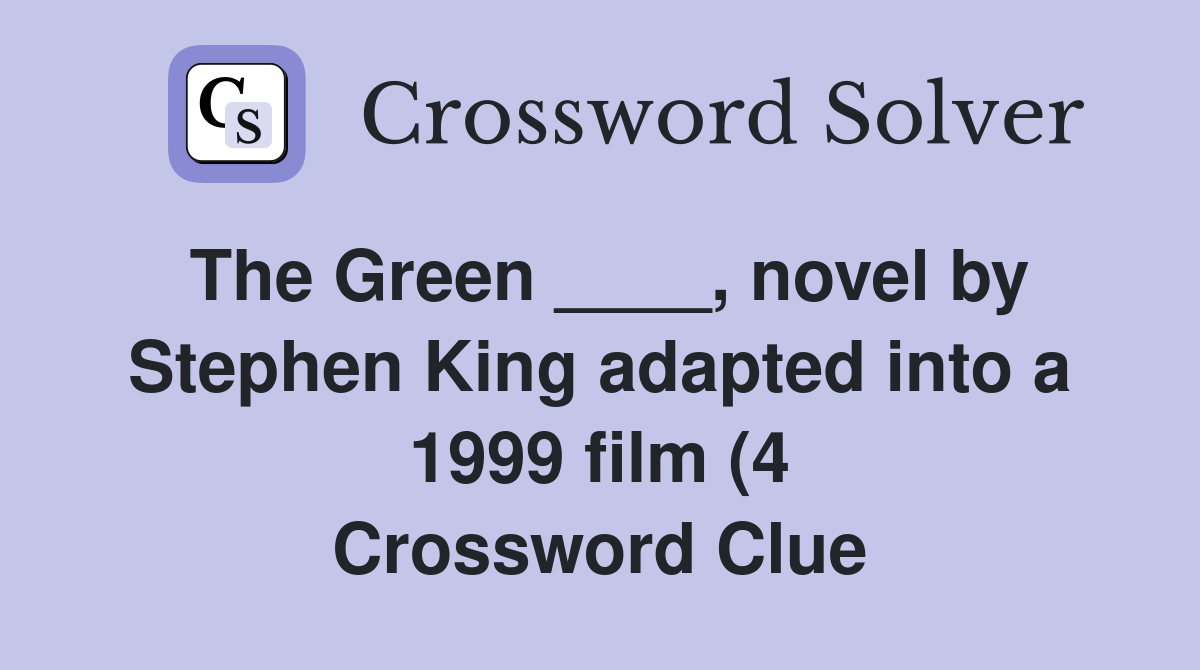 The Green novel by Stephen King adapted into a 1999 film (4 The Green novel by Stephen King adapted into a 1999 film (4