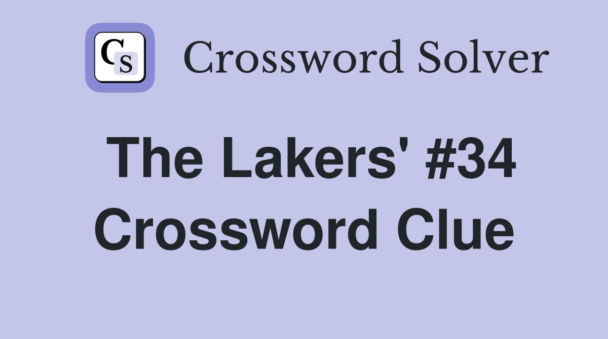 The Lakers' #34 Crossword Clue
