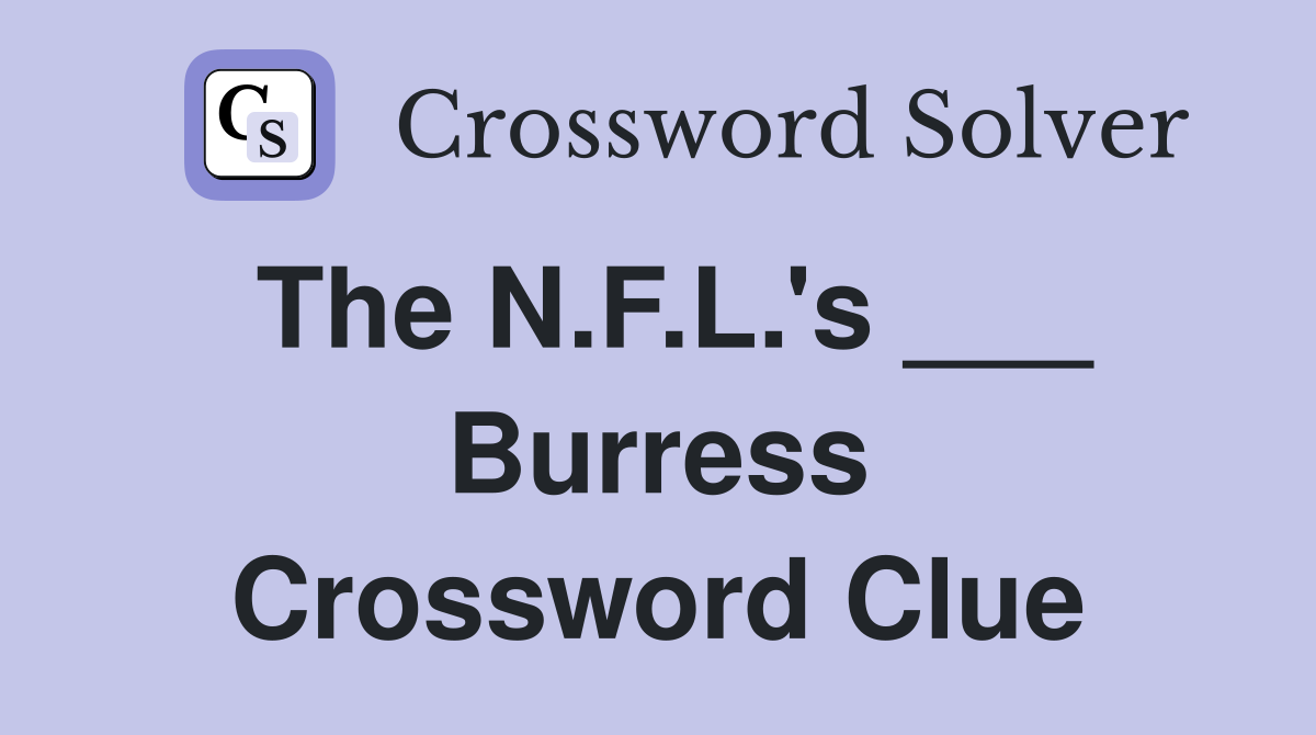 The N.F.L.'s ___ Burress Crossword Clue