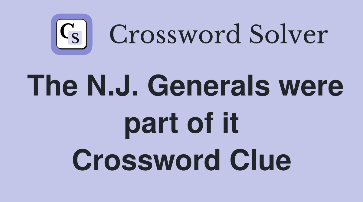 The N.J. Generals were part of it Crossword Clue