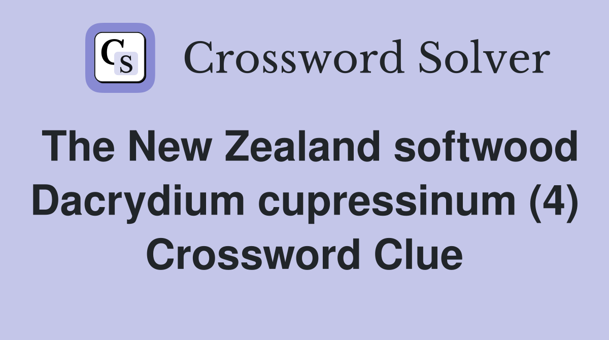 The New Zealand softwood Dacrydium cupressinum (4) Crossword Clue