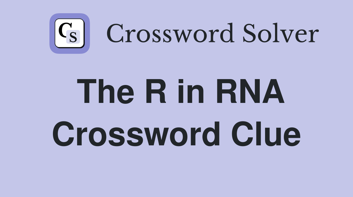 The R in RNA Crossword Clue