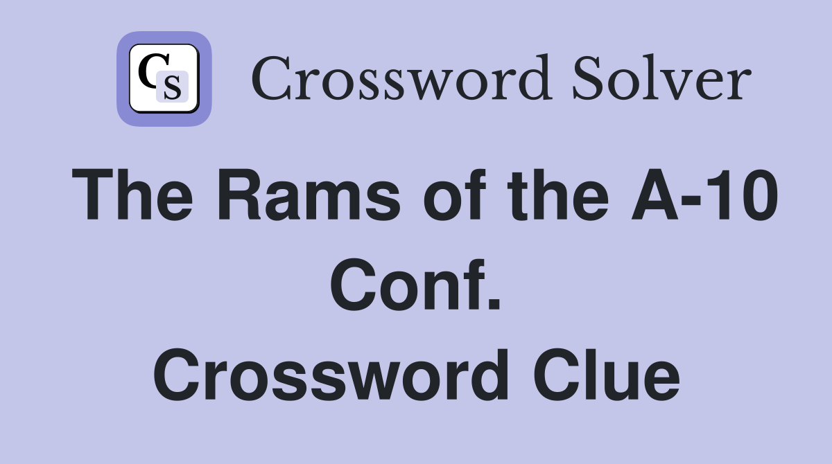 The Rams of the A-10 Conf. Crossword Clue