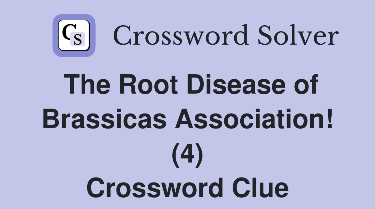 The Root Disease of Brassicas Association! (4) Crossword Clue
