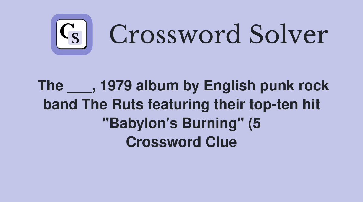 The 1979 album by English punk rock band The Ruts featuring their The 1979 album by English punk rock band The Ruts featuring their