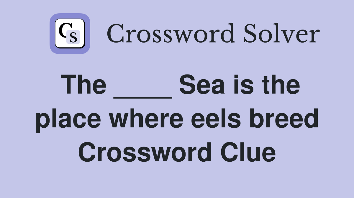 The ____ Sea is the place where eels breed Crossword Clue