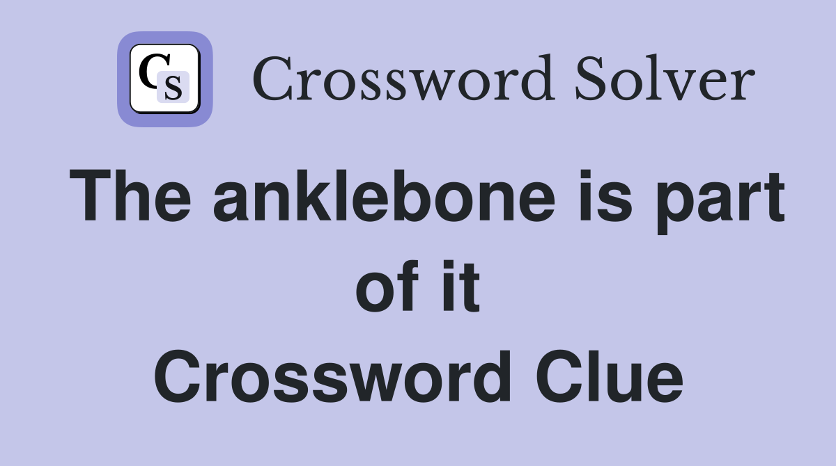 The anklebone is part of it Crossword Clue
