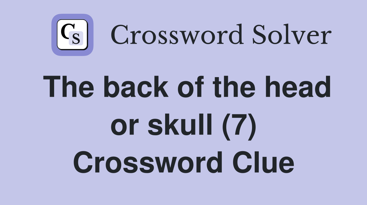 The back of the head or skull (7) Crossword Clue