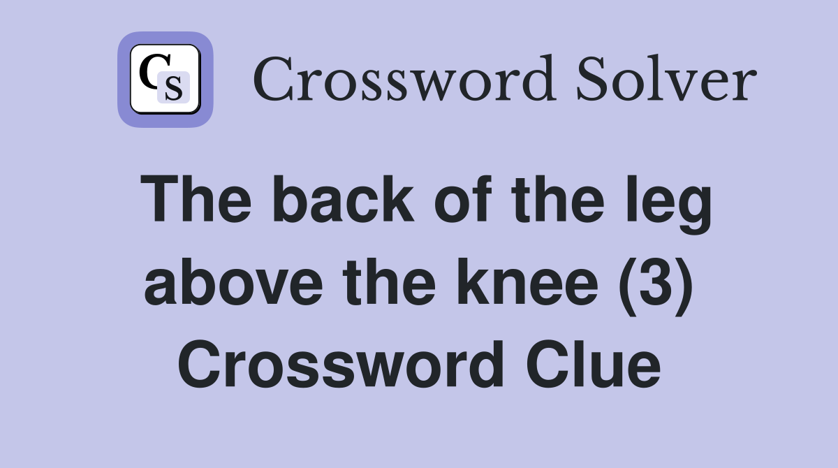 The back of the leg above the knee (3) Crossword Clue