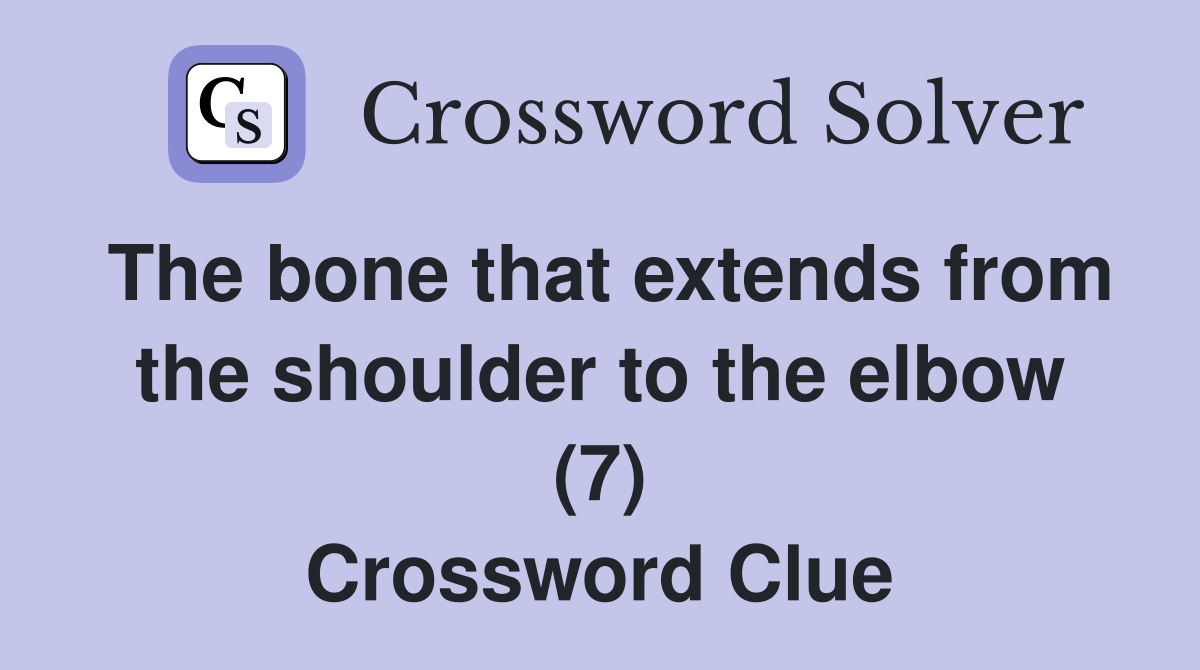 The bone that extends from the shoulder to the elbow (7) Crossword Clue
