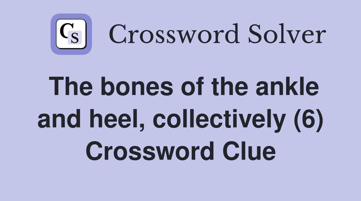 The bones of the ankle and heel, collectively (6) Crossword Clue