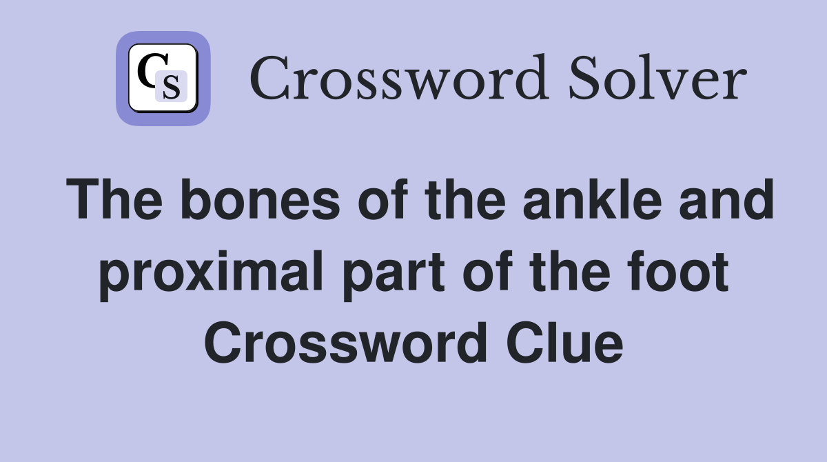 The bones of the ankle and proximal part of the foot Crossword Clue