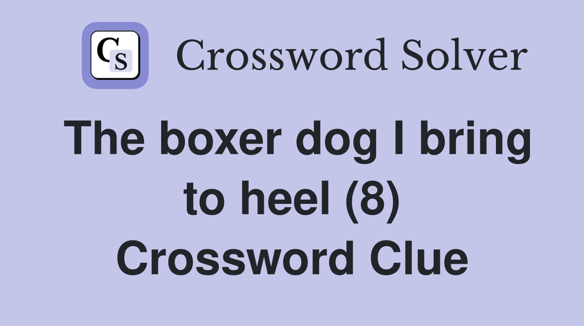 The boxer dog I bring to heel (8) Crossword Clue