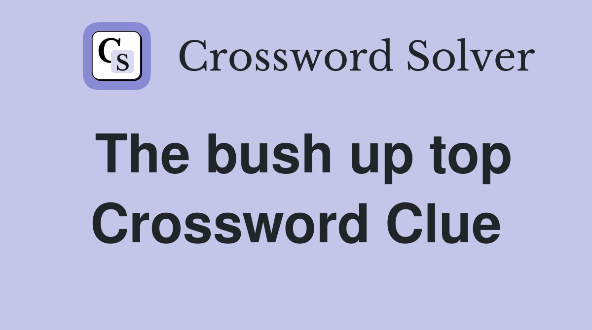 The bush up top Crossword Clue