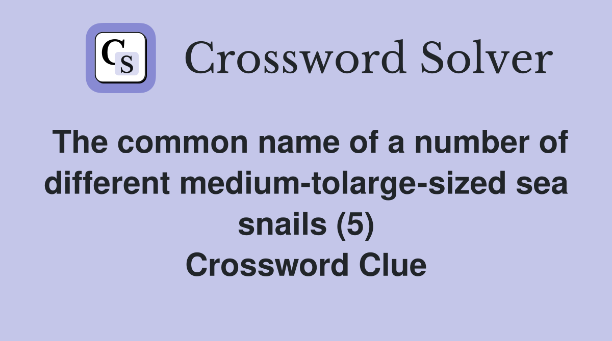 The common name of a number of different medium-tolarge-sized sea snails (5) Crossword Clue